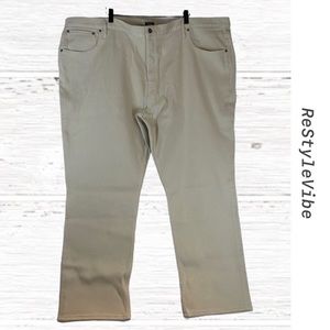 J. PETERMAN Men’s Size 50 Pants Cotton Corduroy 5 Pocket Cream Tan Button Fly